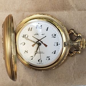Vintage Swiss Mens Seth Thomas Gold Pocket Watch